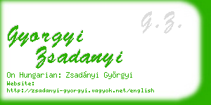gyorgyi zsadanyi business card