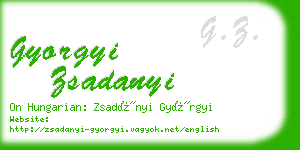 gyorgyi zsadanyi business card